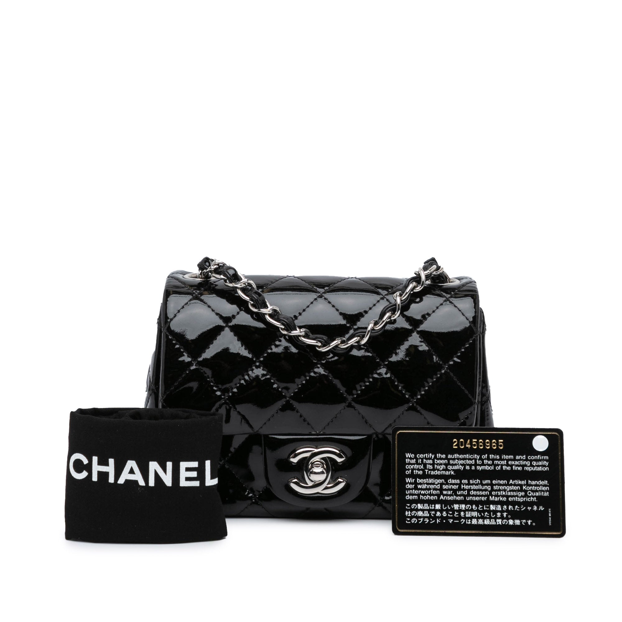 Mini Square Classic Patent Single Flap
