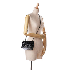 Mini Square Classic Patent Single Flap