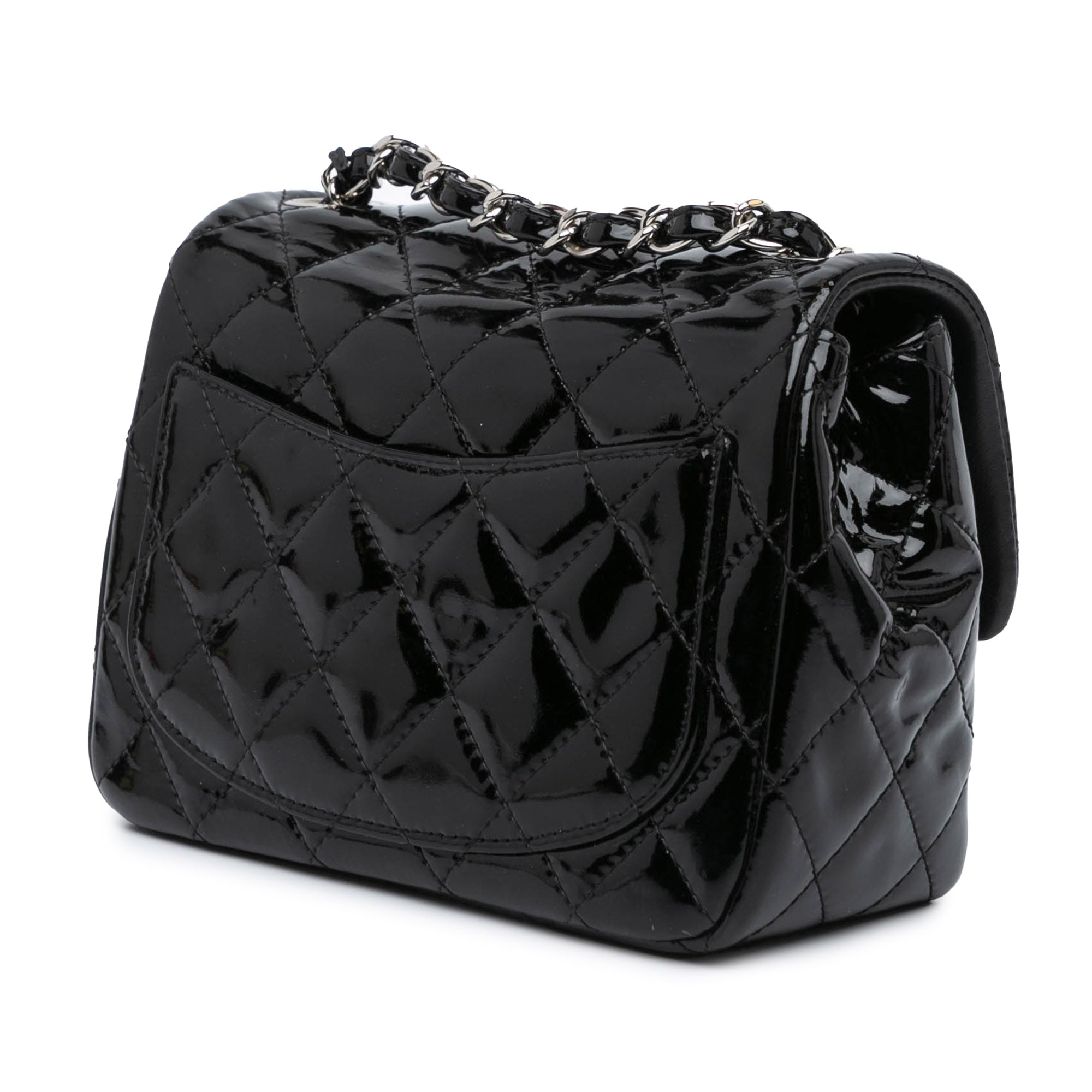 Mini Square Classic Patent Single Flap