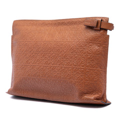 Embossed Anagram Leather Repeat T Clutch