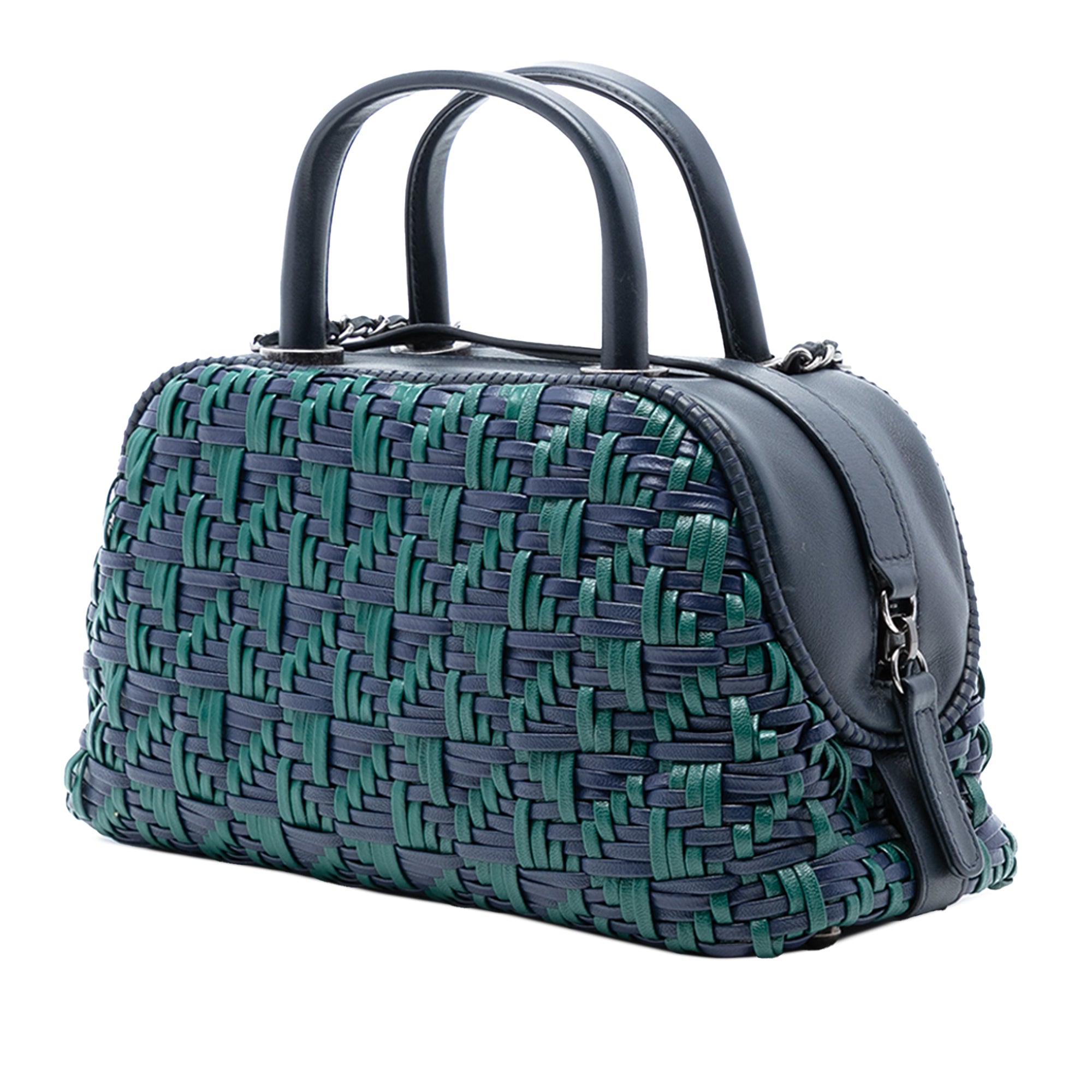 CC Woven Calfskin Bowling Bag