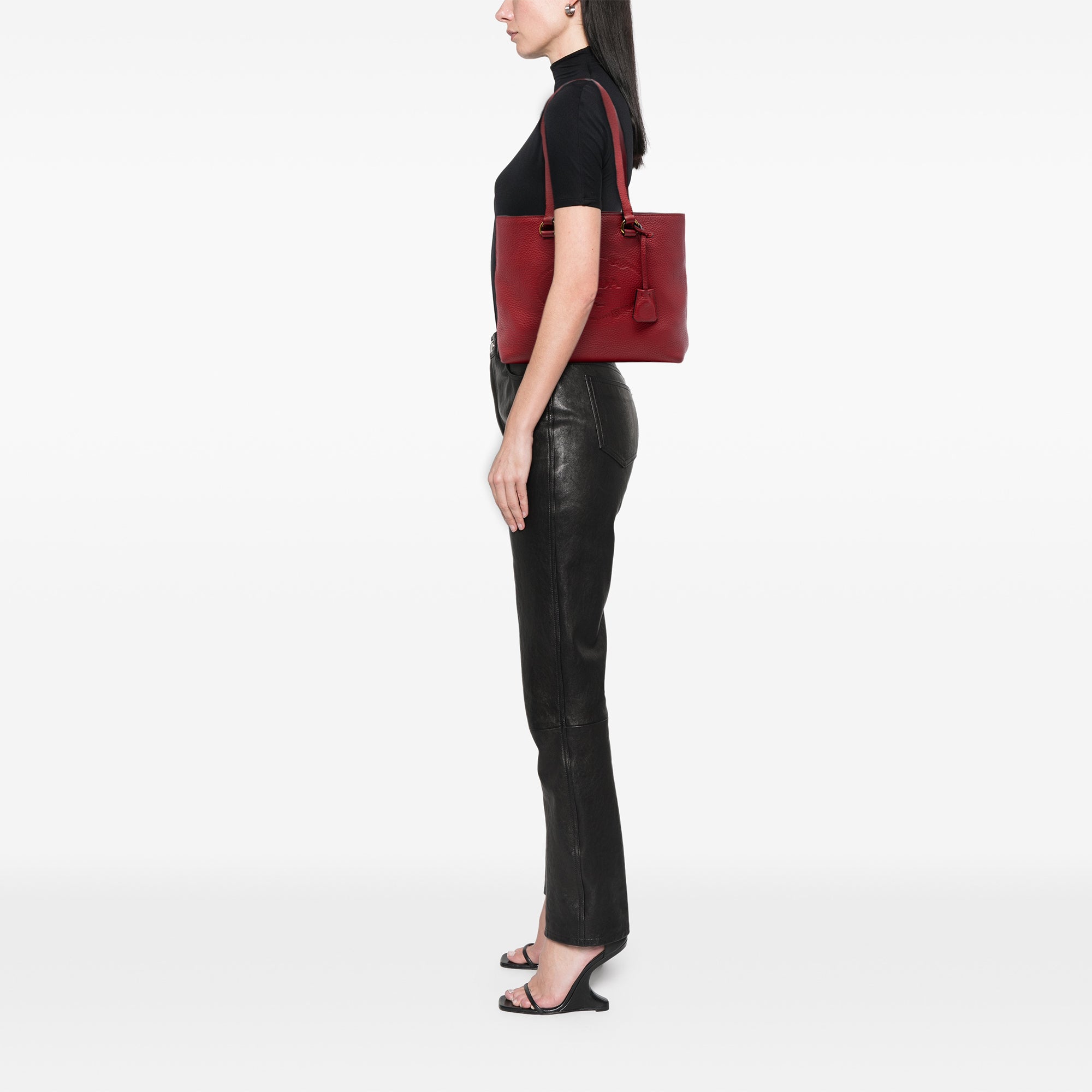 Vitello Daino Canapa Logo Tote