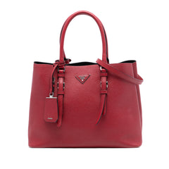 Large Saffiano Cuir Double Satchel