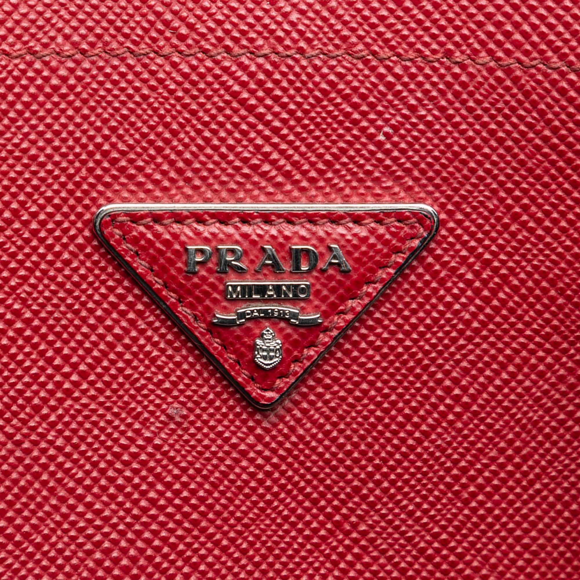 Large Saffiano Cuir Double Satchel