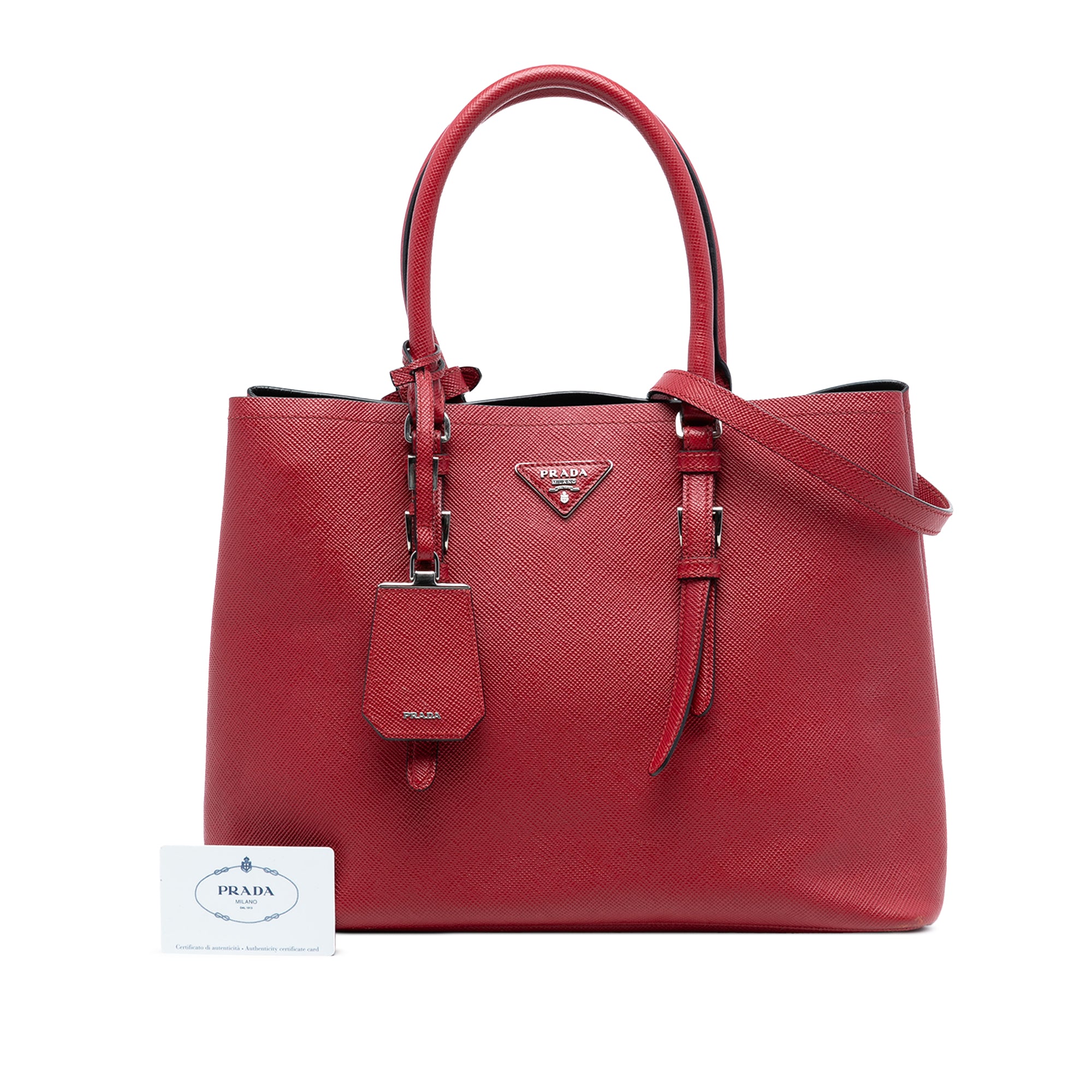 Large Saffiano Cuir Double Satchel