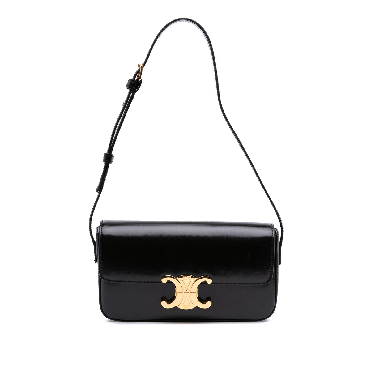 Shiny Calfskin Claude Shoulder Bag