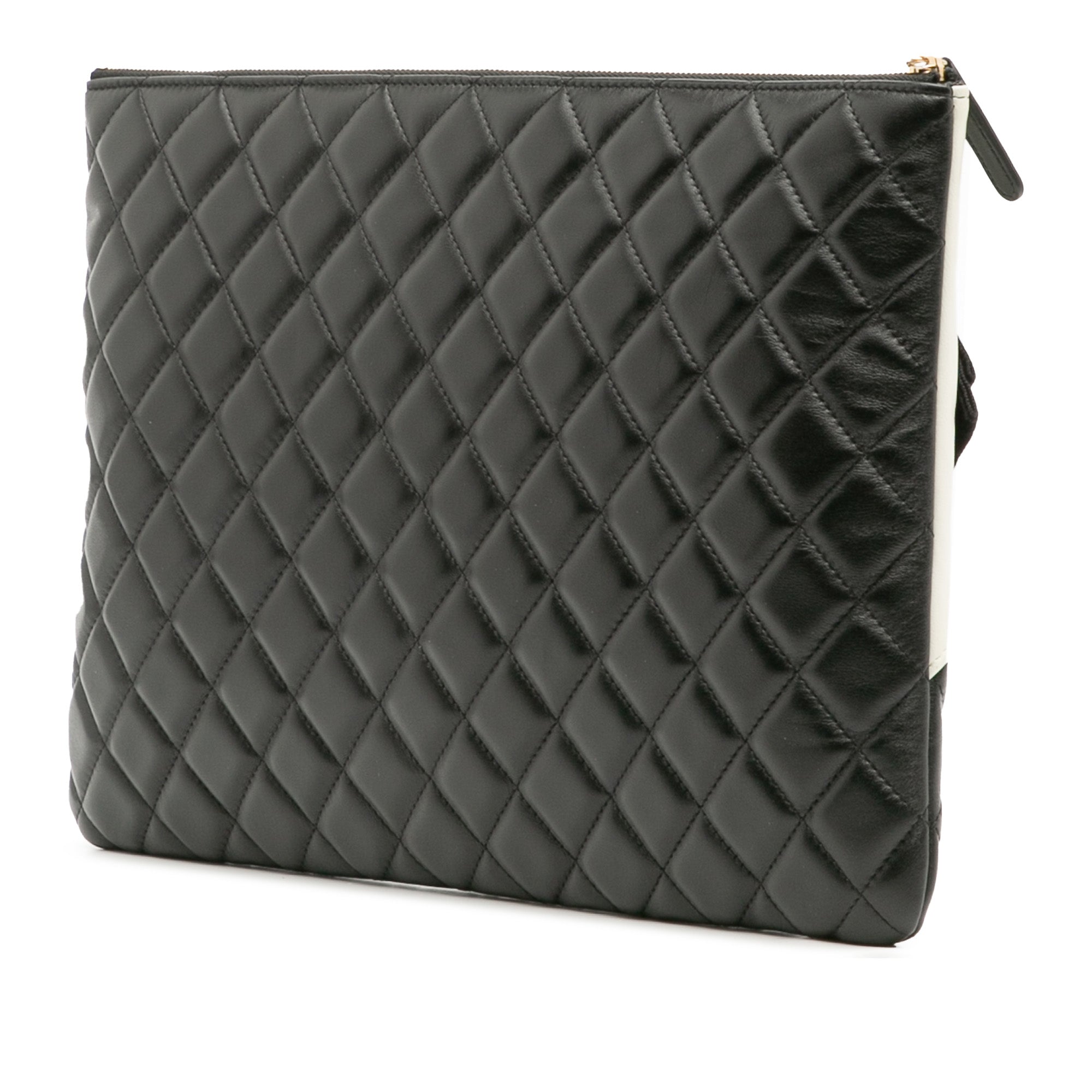 Large Quilted Lambskin Camellia O Case Clutch