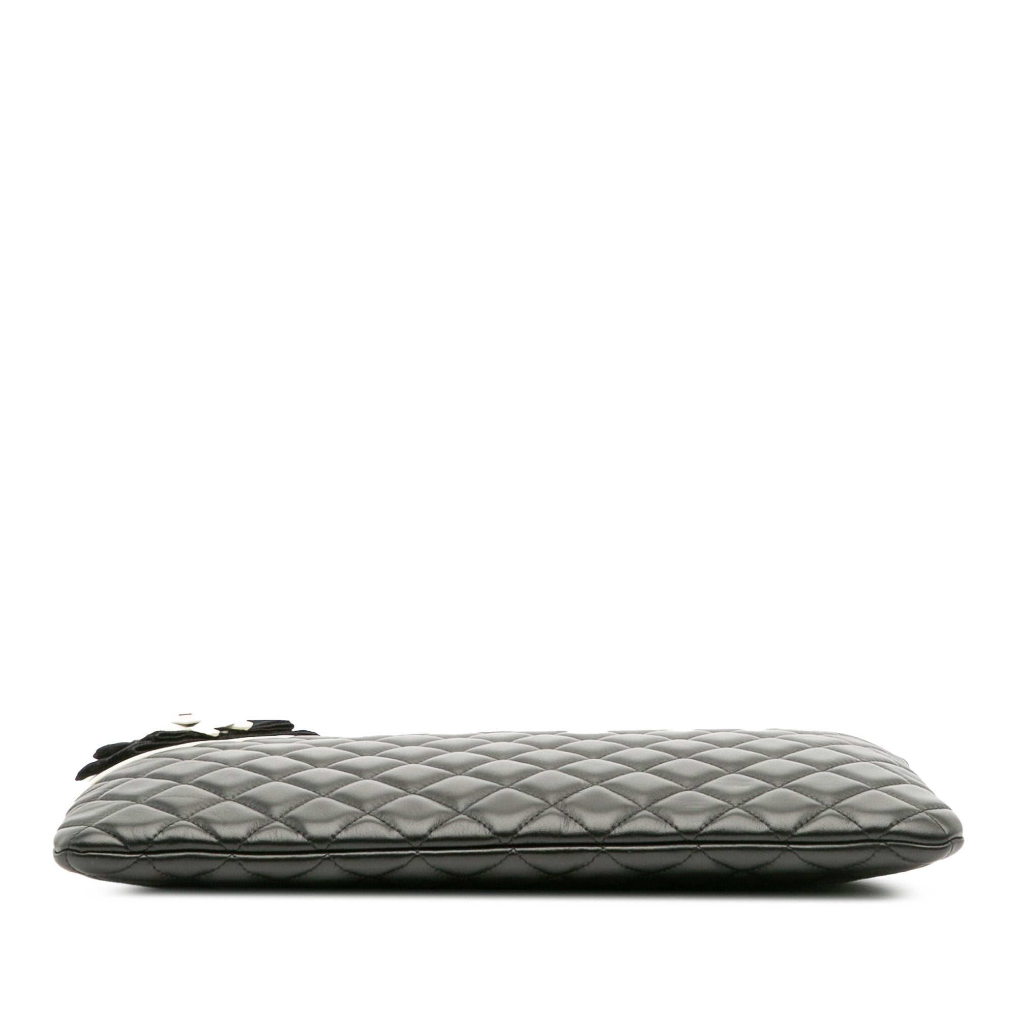 Large Quilted Lambskin Camellia O Case Clutch