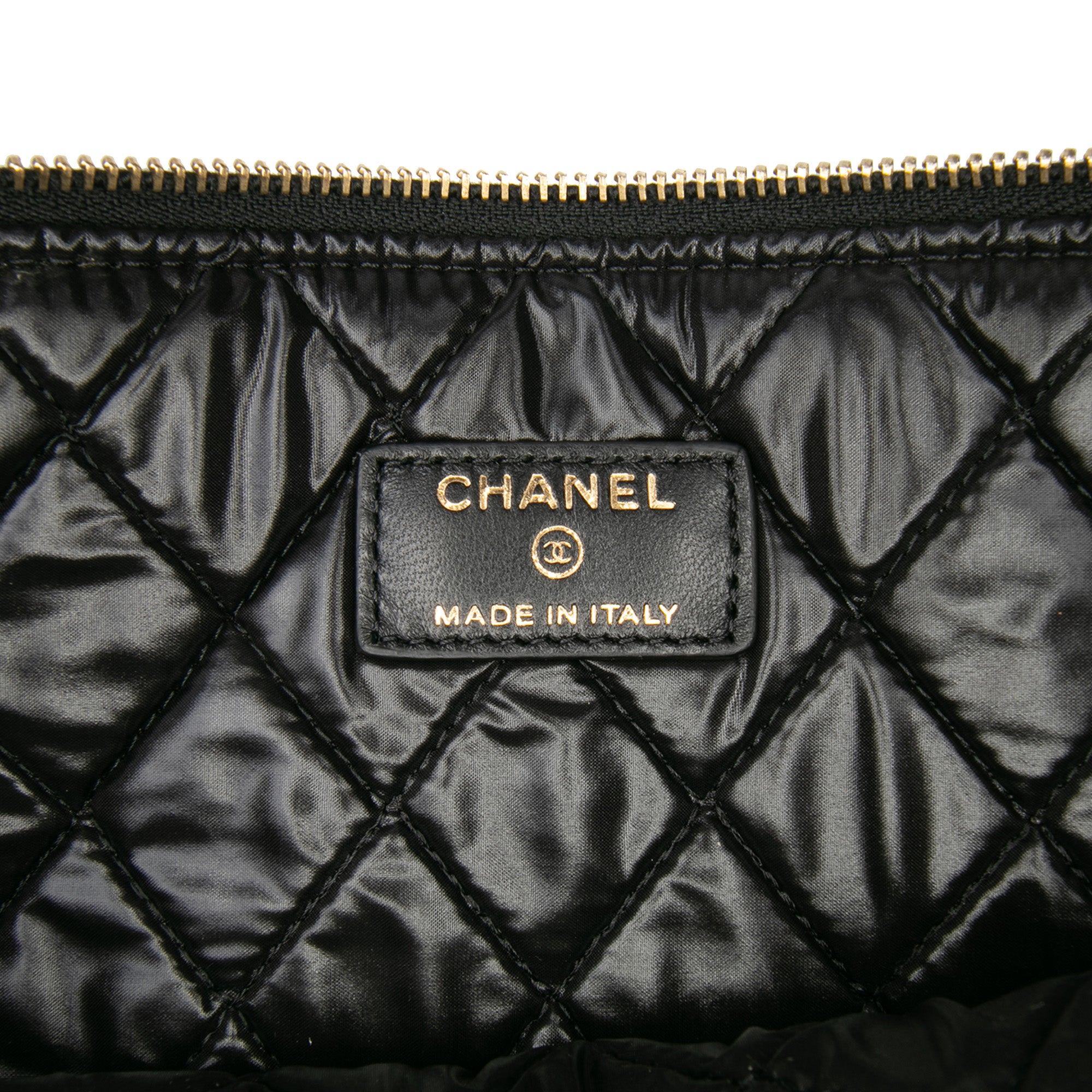 Large Quilted Lambskin Camellia O Case Clutch