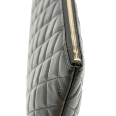 Large Quilted Lambskin Camellia O Case Clutch