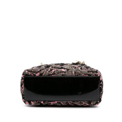 Mini Tweed Rose Embroidered Lady Dior