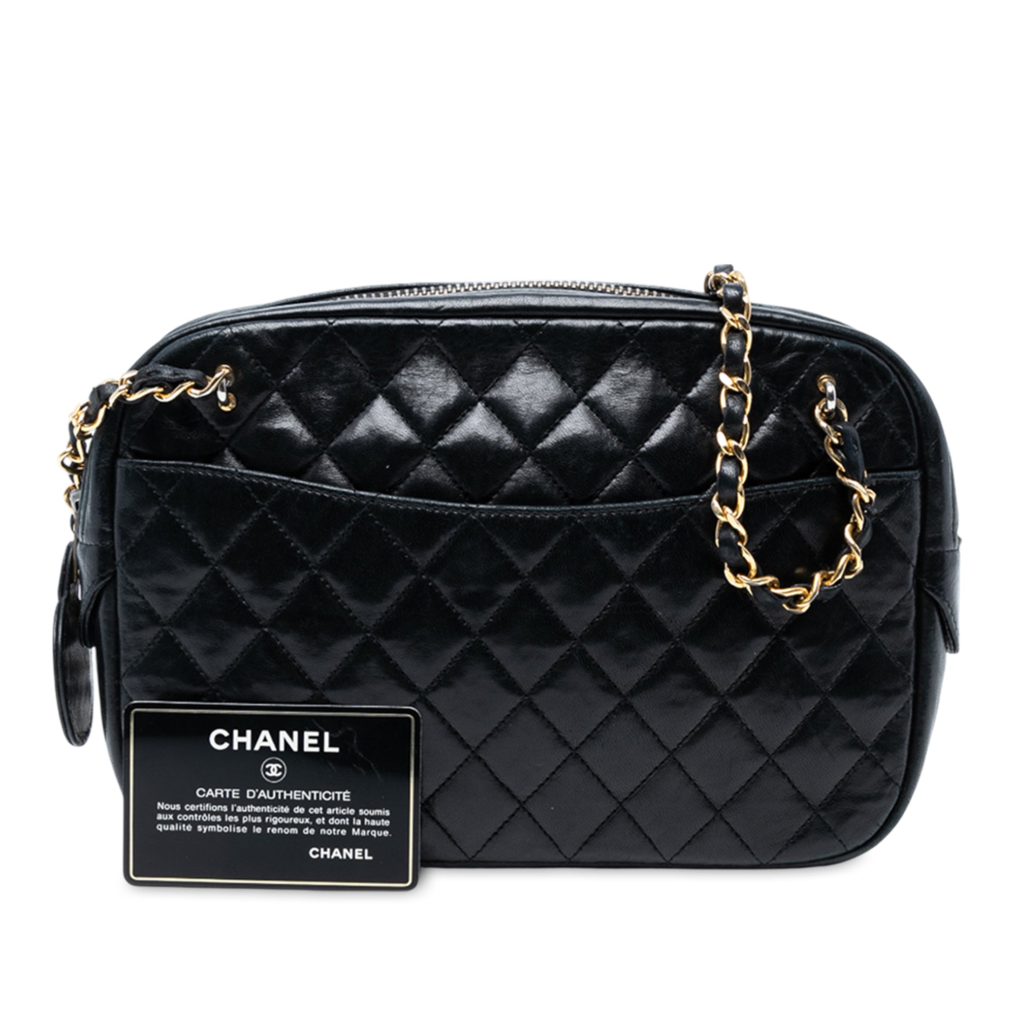 CC Quilted Lambskin Chain Camera Bag