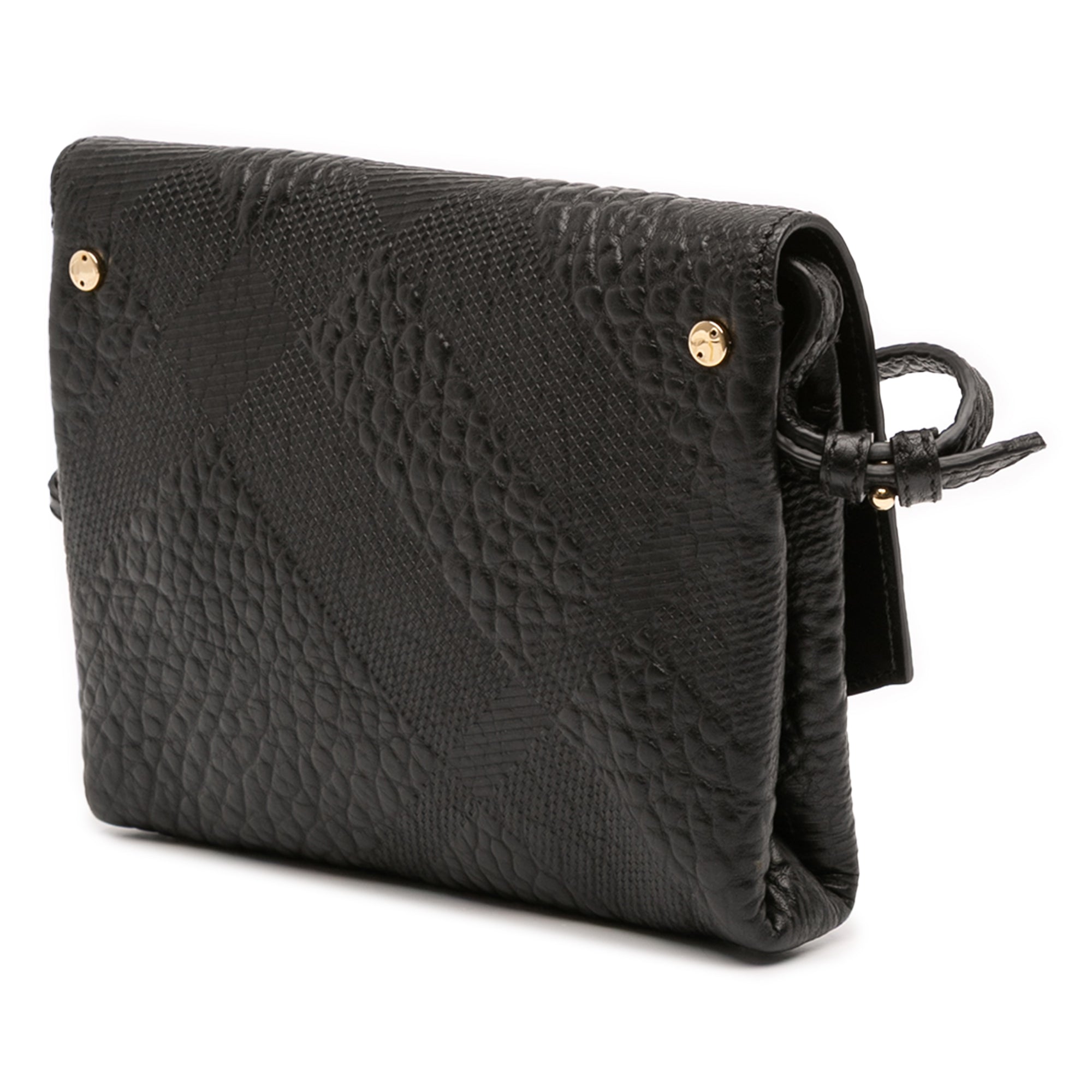 Embossed Grain Check Leather Langley Crossbody