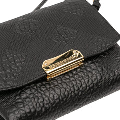 Embossed Grain Check Leather Langley Crossbody