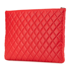 Large Quilted Lambskin O Case Clutch