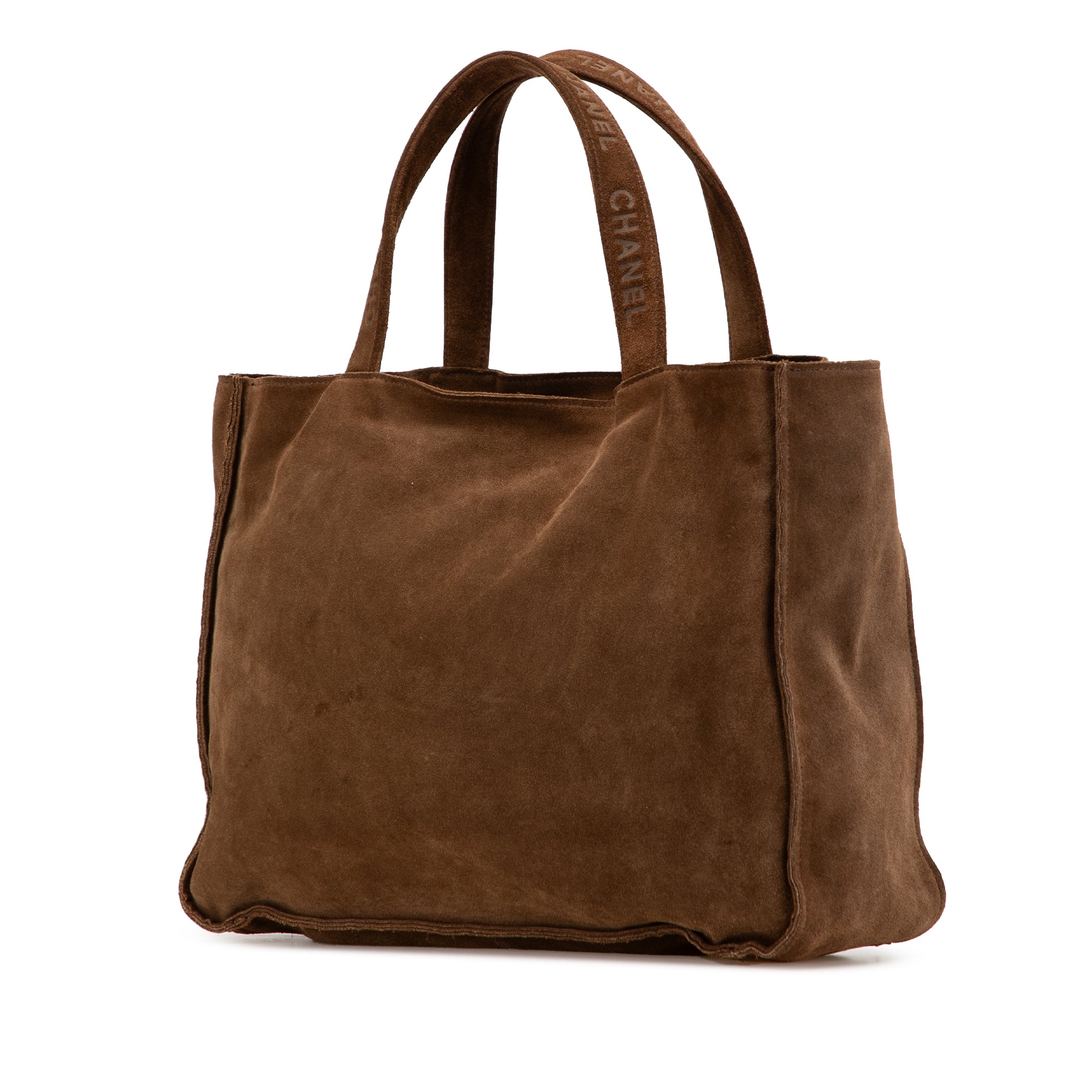 Suede Logo Strap Tote