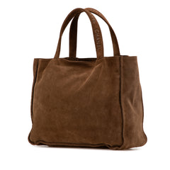 Suede Logo Strap Tote
