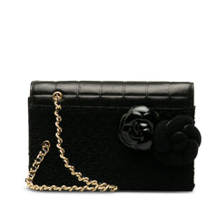 Tweed Chocolate Bar Camellia Clutch