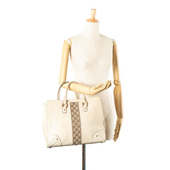 Calfskin and GG Canvas Nailhead Tote