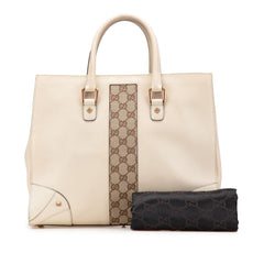 Calfskin and GG Canvas Nailhead Tote