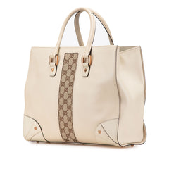 Calfskin and GG Canvas Nailhead Tote