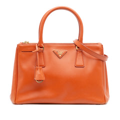 Small Saffiano Lux Galleria Double Zip Satchel