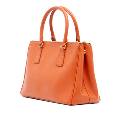 Small Saffiano Lux Galleria Double Zip Satchel
