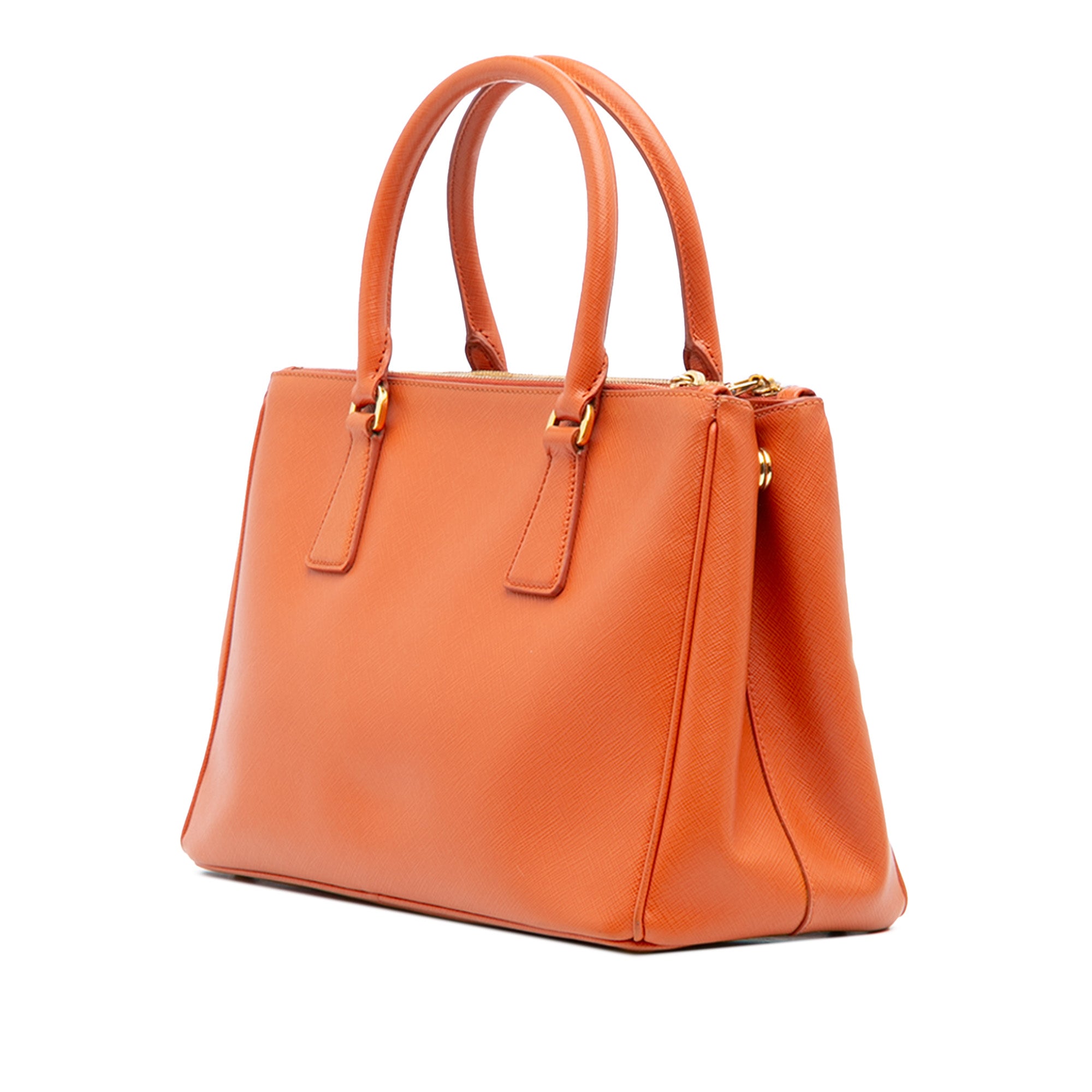 Small Saffiano Lux Galleria Double Zip Satchel