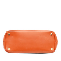 Small Saffiano Lux Galleria Double Zip Satchel