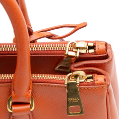 Small Saffiano Lux Galleria Double Zip Satchel
