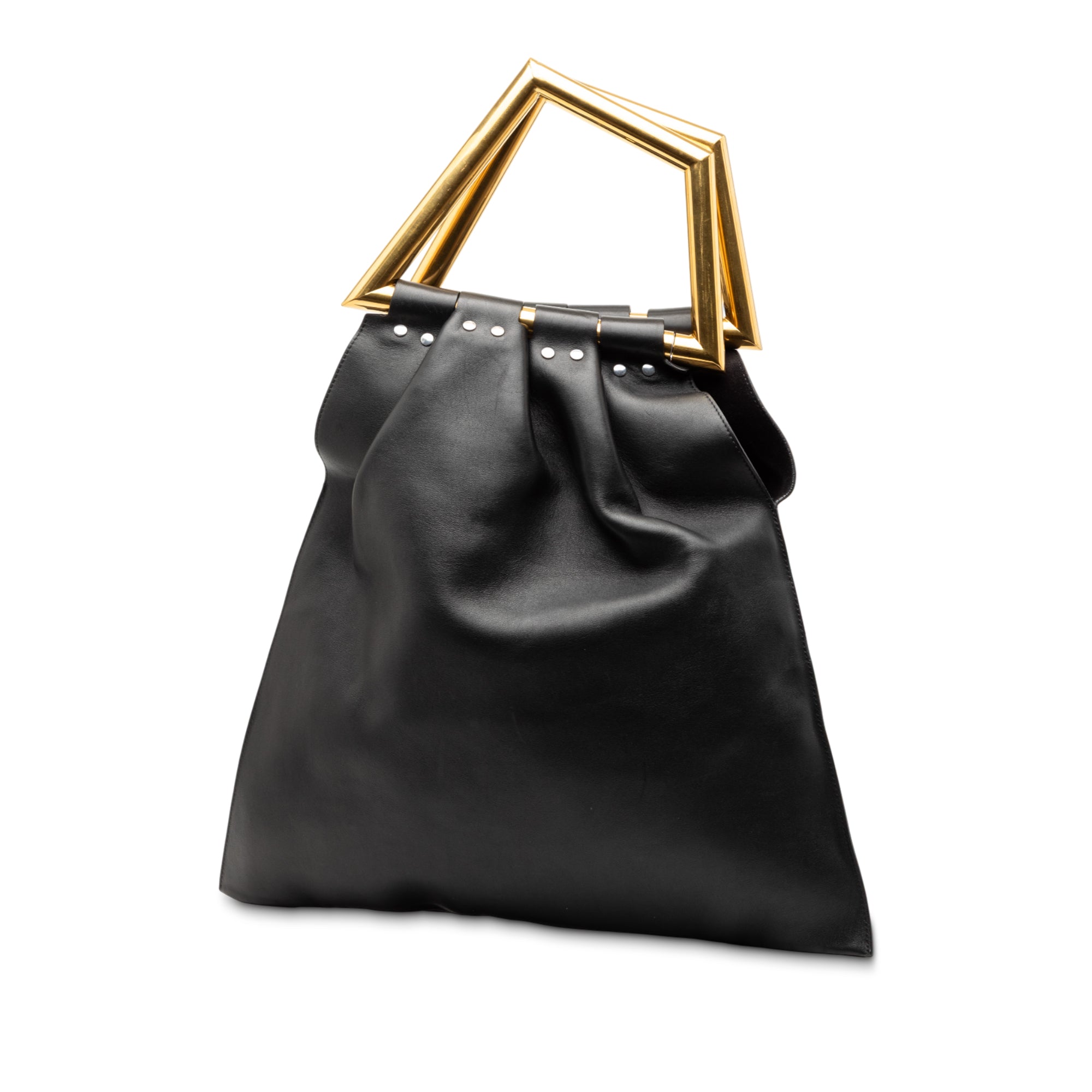 Leather Open Triangle Sac Handbag