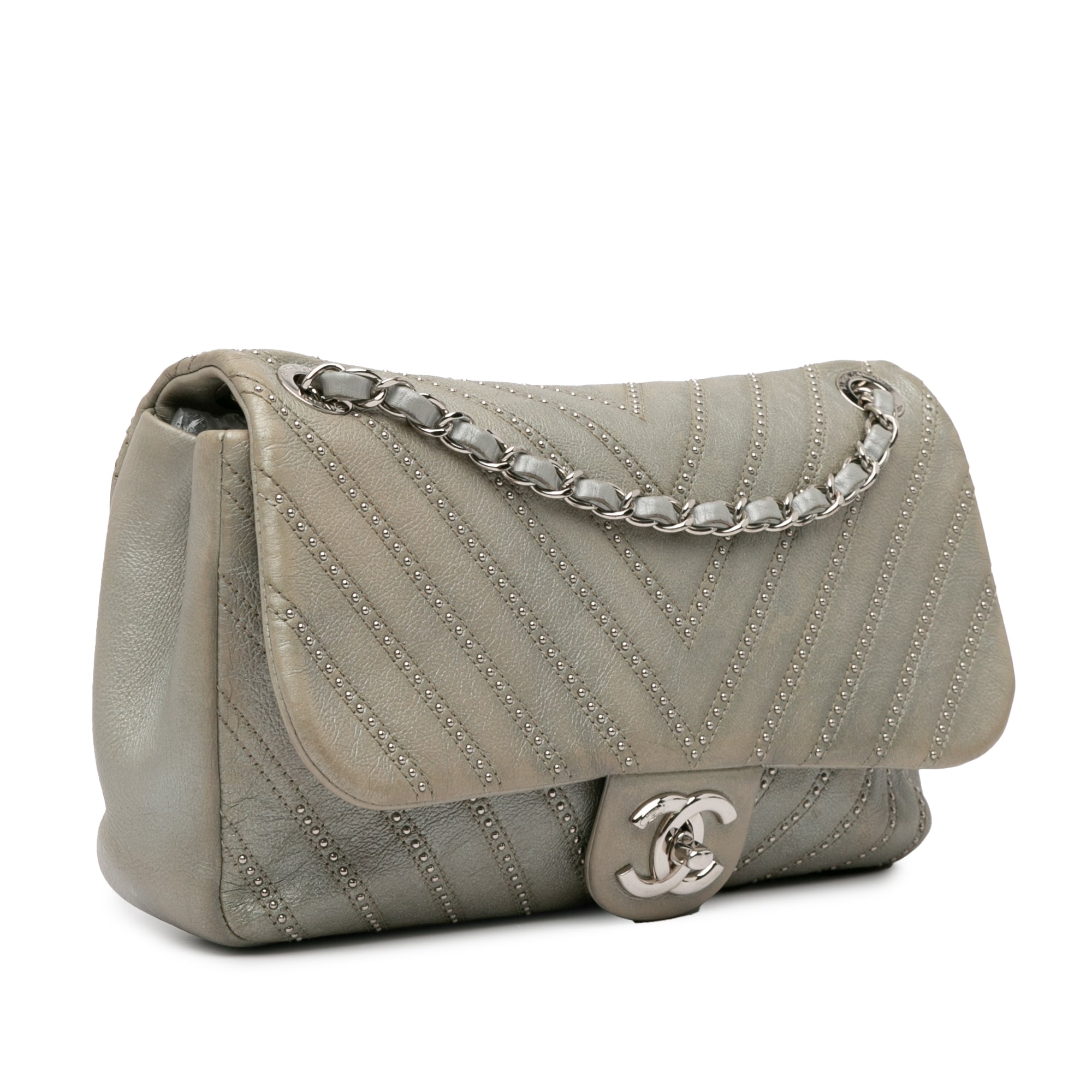 Medium Chevron Calfskin Stud Wars Flap