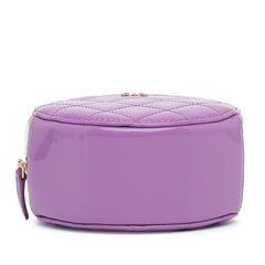 CC Quilted Patent Round Clutch With Chain_4