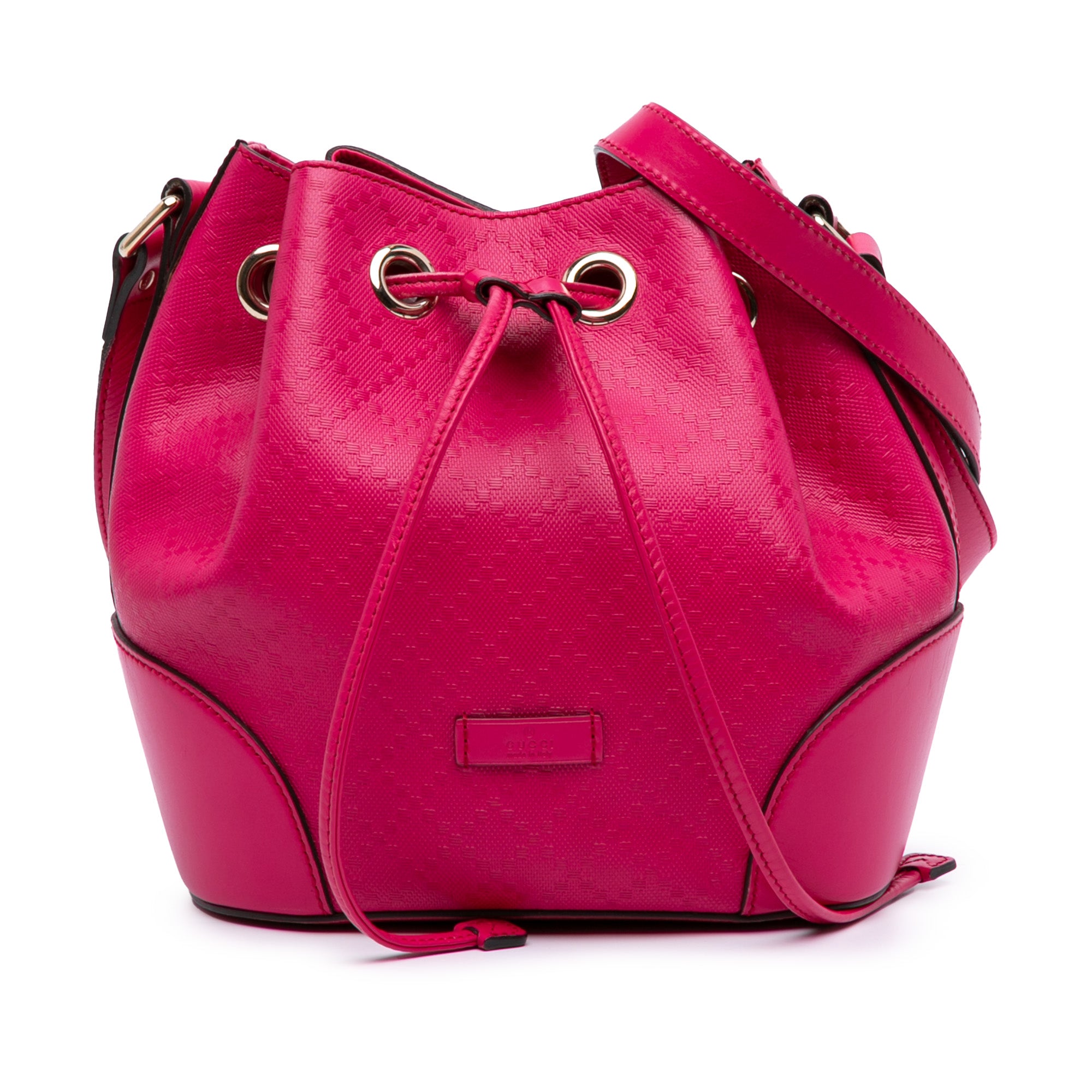Diamante Leather Bright Bucket Bag