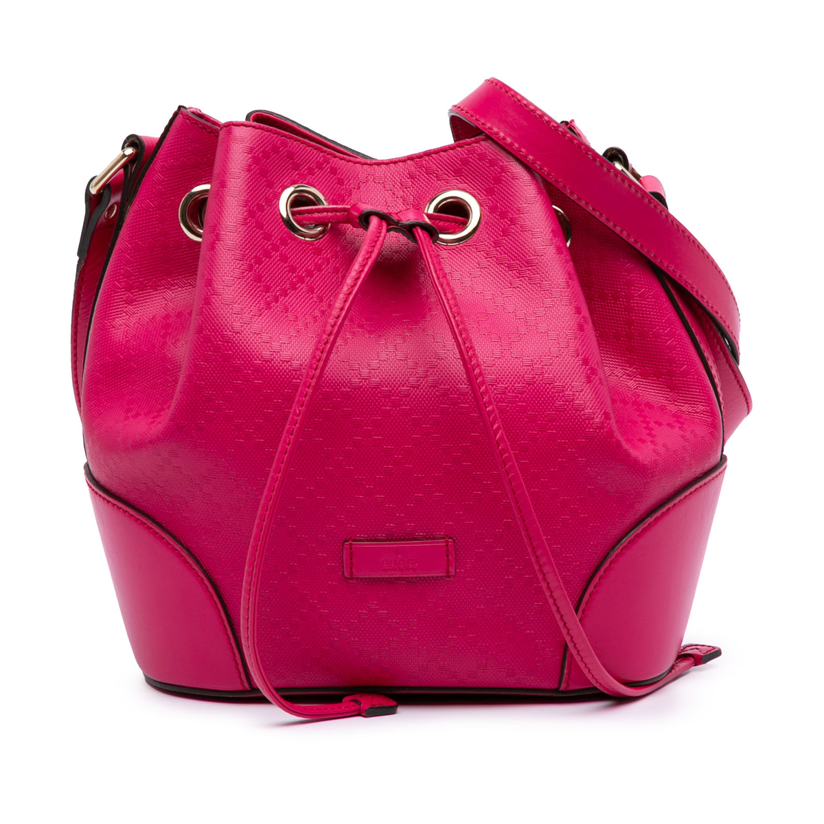 Diamante Leather Bright Bucket Bag