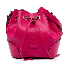 Diamante Leather Bright Bucket Bag