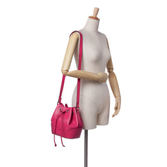Diamante Leather Bright Bucket Bag