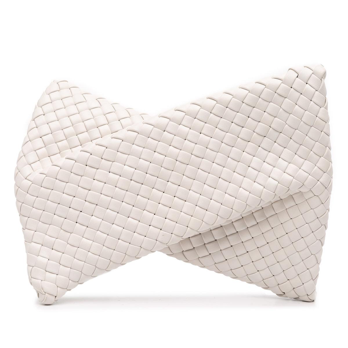 Lambskin Padded Intreccio Crisscross Clutch