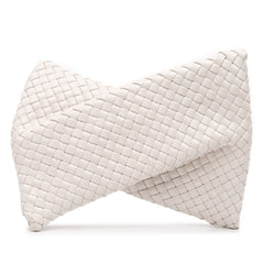 Lambskin Padded Intreccio Crisscross Clutch