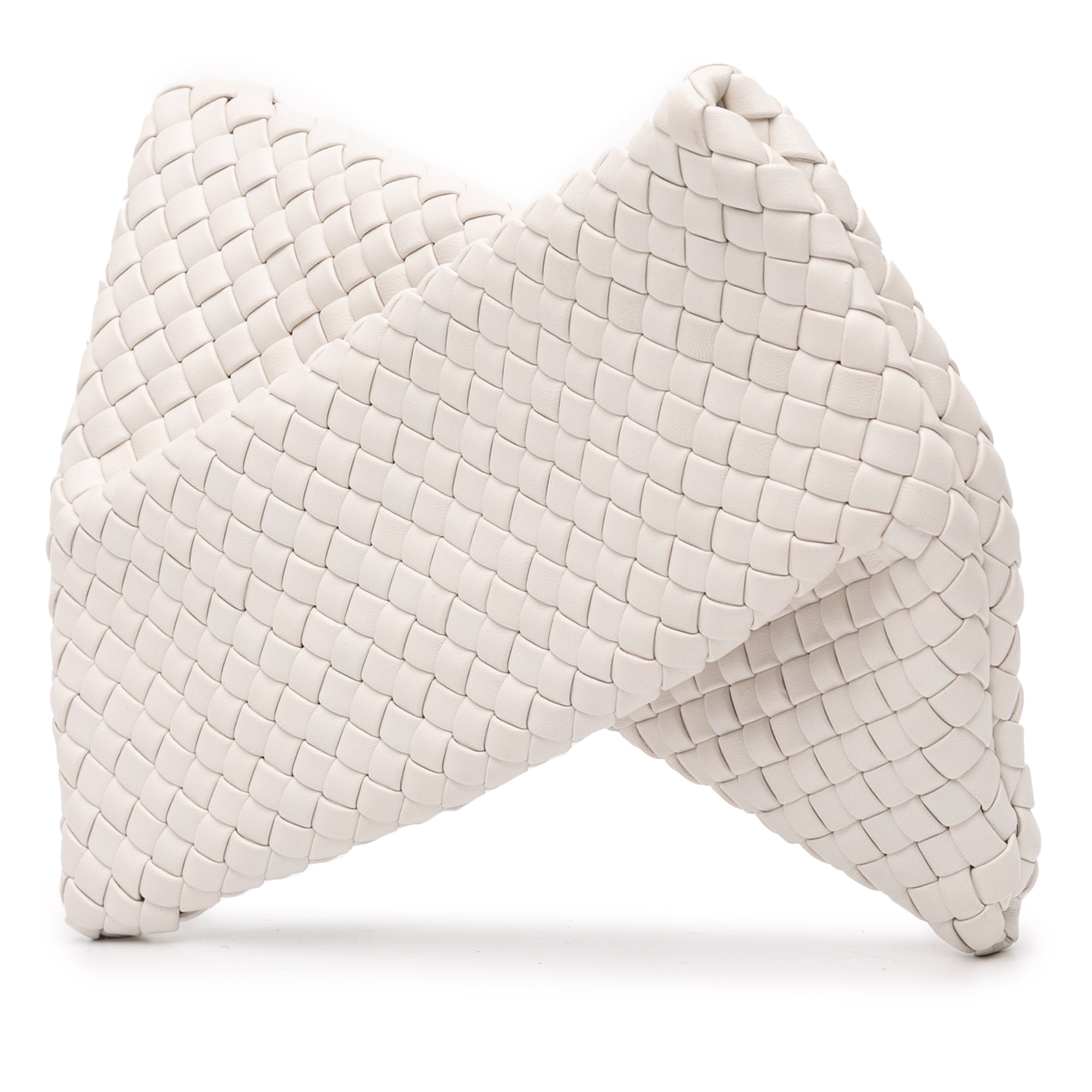 Lambskin Padded Intreccio Crisscross Clutch