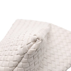 Lambskin Padded Intreccio Crisscross Clutch