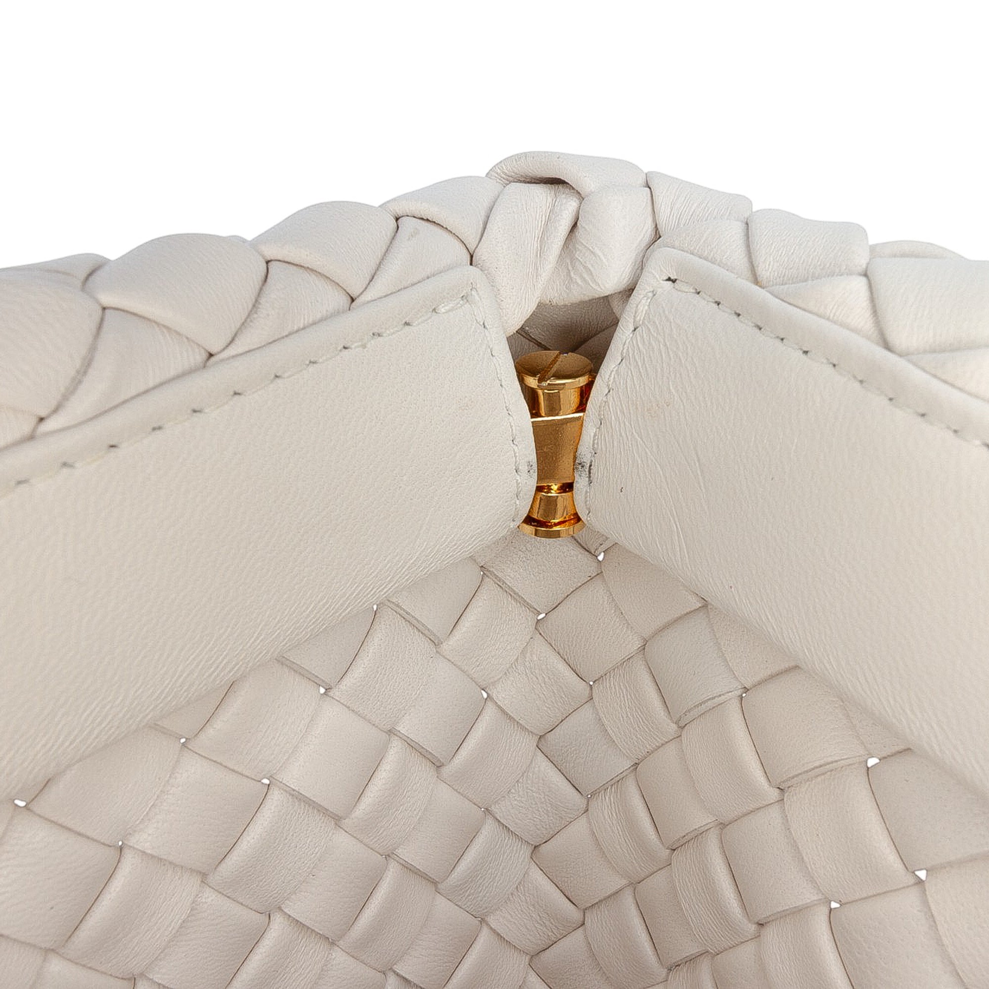 Lambskin Padded Intreccio Crisscross Clutch
