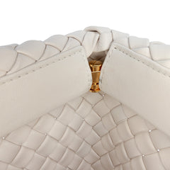 Lambskin Padded Intreccio Crisscross Clutch