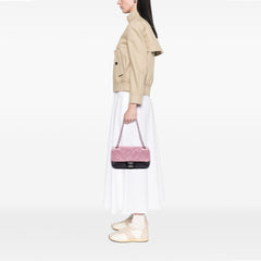 Medium Bicolor Lambskin and Calfskin CC Chain Flap