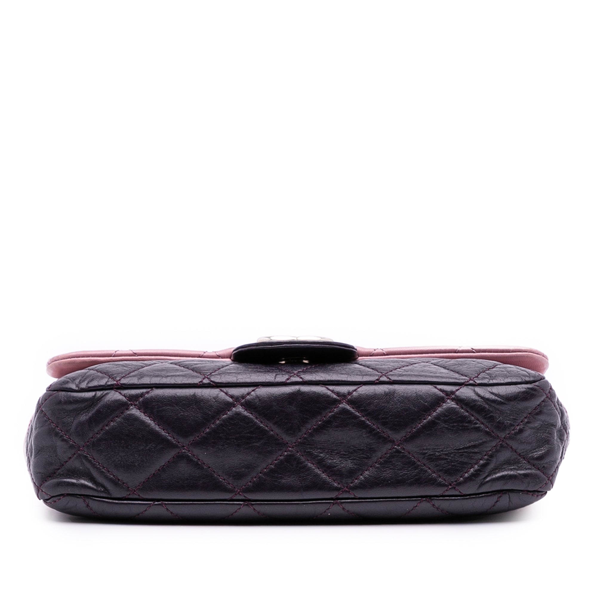 Medium Bicolor Lambskin and Calfskin CC Chain Flap