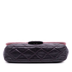 Medium Bicolor Lambskin and Calfskin CC Chain Flap
