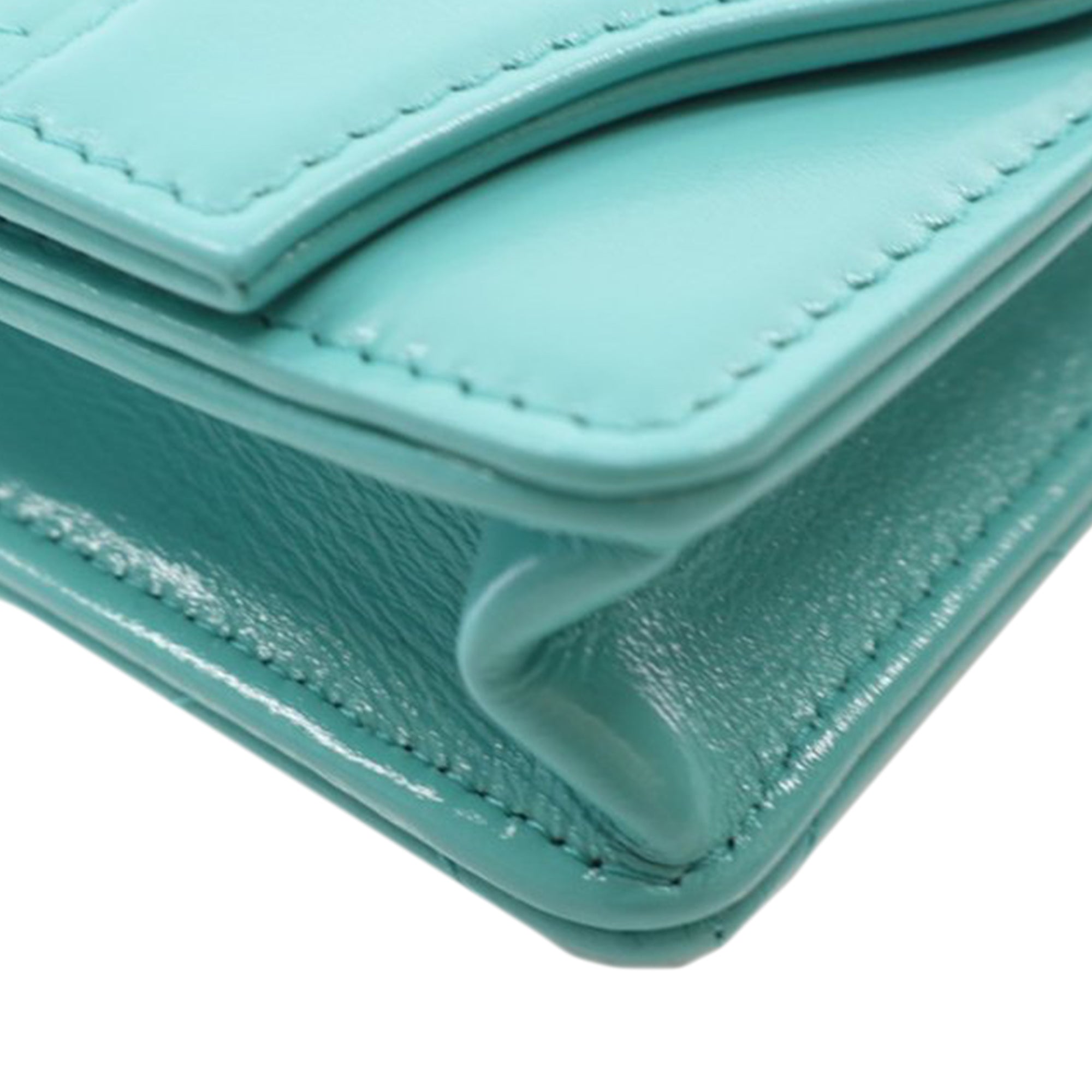 CC Quilted Calfskin Flap Card Holder