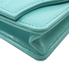 CC Quilted Calfskin Flap Card Holder