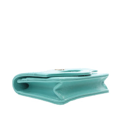 CC Quilted Calfskin Flap Card Holder