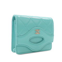 CC Quilted Calfskin Flap Card Holder